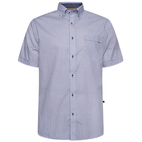 KAM Geo Printed Shirt Blue 